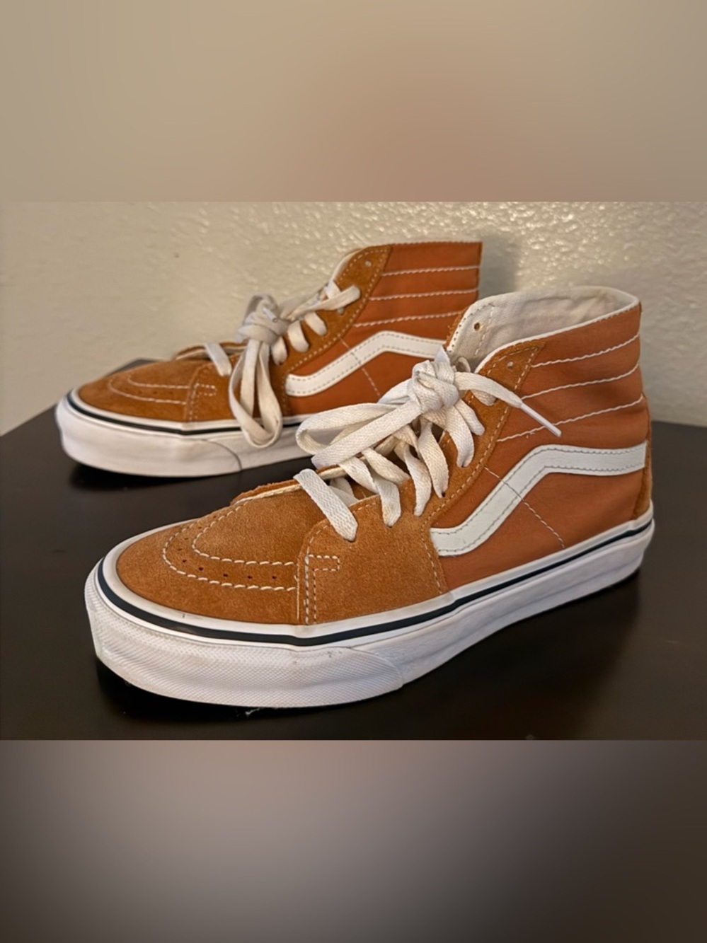 Vans Sk8-Hi Tapered Rust Orange Suede Sneakers | Men’s 5 / Women’s 6.5 - Picture 6 of 8